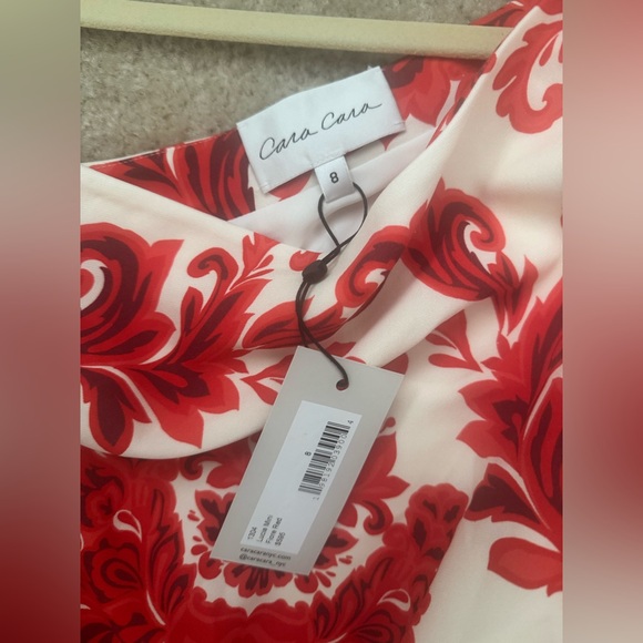 Cara Cara One Shoulder Red Floral Dress - Picture 7 of 9